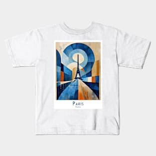 Paris Eiffel tower Bauhaus Elegance Kids T-Shirt